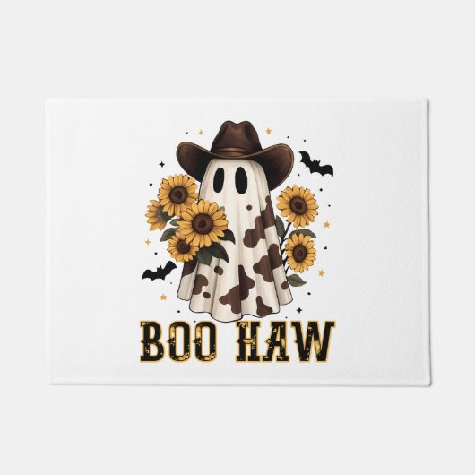 ウエスタンカウスポット不気味幽霊ブハウ ドアマット (正面)