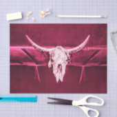 ウエスタンカウズスカル赤白テクスチグランジャ 薄葉紙 (クラフト)