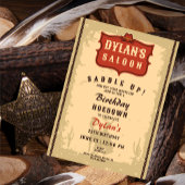 ウエスタンカウボーイおもしろい誕生日ソ素朴イレ 招待状