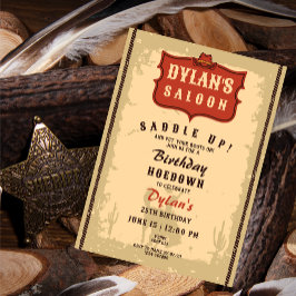 ウエスタンカウボーイおもしろい誕生日ソ素朴イレ 招待状