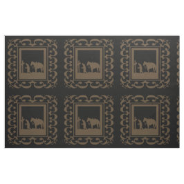ウエスタンカウボーイの祈りのデザインの布 9"角 ファブリック