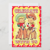 ウエスタンカウボーイアンド女性のカーボーイパーティの招待状 招待状 (正面)