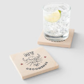 ウエスタンカウボーイオックススカルヴィンテージ花婿介添人グロムスマン ストーンコースター (横)