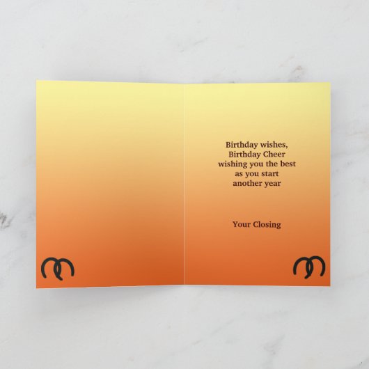 ウエスタンカウボーイカスタム誕生日カード カード (内部)