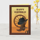 ウエスタンカウボーイカスタム誕生日カード カード (黄色い花)