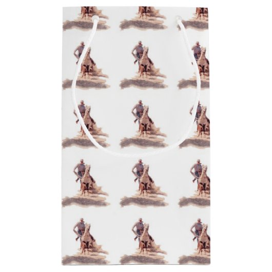 ウエスタンカウボーイカーフローピング抱き枕 スモールペーパーバッグ (裏面)