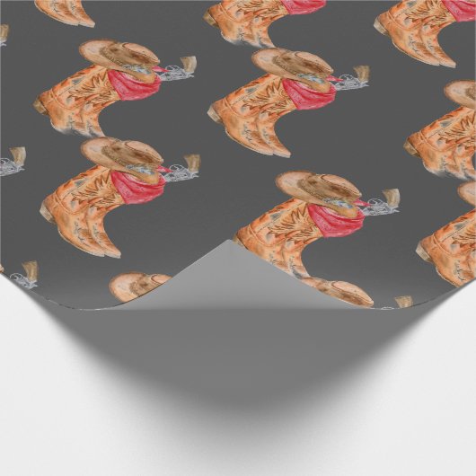 ウエスタンカウボーイギアパターン ラッピングペーパー (角)