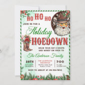 ウエスタンカウボーイサンタクリスマスホームダウンパーティー 招待状 (正面)