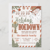 ウエスタンカウボーイサンタクリスマスホームダウンパーティー 招待状 (正面)