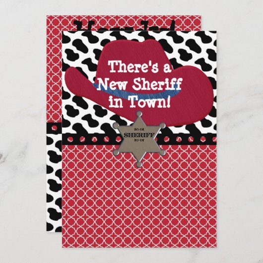 ウエスタンカウボーイシェリフベビー発表 案内状 (正面/裏面)