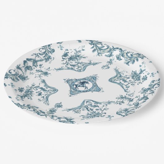 ウエスタンカウボーイトイレデジュウバンダナデザインホース ペーパープレート (アングル)