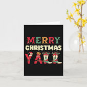 ウエスタンカウボーイハウディメリークリスマスヤール女性のカーボーイ カード (黄色い花)