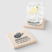 ウエスタンカウボーイハットパーソナライズされた花婿介添人Groomsmen ストーンコースター (横)