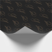ウエスタンカウボーイハット女性のカーボーイロデオブラック金ゴールド ラッピングペーパー (角)