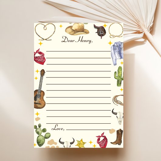 ウエスタンカウボーイバースデーパーティーフラットサンキューカード サンキューカード