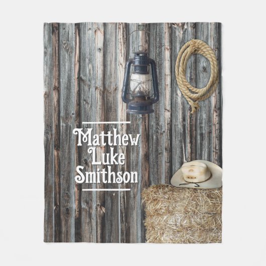 ウエスタンカウボーイバーン フリースブランケット (正面)