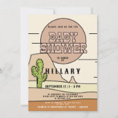 ウエスタンカウボーイパステル男女兼用ベビーシャワー 招待状 (正面)