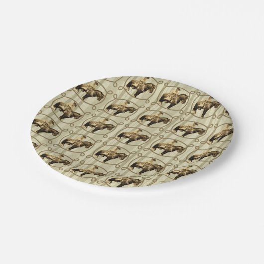 ウエスタンカウボーイパーティー紙プレートヴィンテージカウボーイ ペーパープレート (アングル)