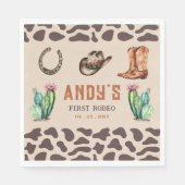 ウエスタンカウボーイファーストロデオボーイズ誕生日 スタンダードランチョンナプキン (正面)