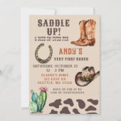 ウエスタンカウボーイファーストロデオボーイズ誕生日 招待状 (正面)