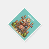 ウエスタンカウボーイファーストロデオ誕生日カスタム スタンダードカクテルナプキン (角)