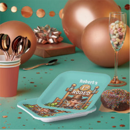 ウエスタンカウボーイファーストロデオ誕生日カスタム ペーパープレート