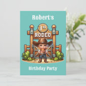 ウエスタンカウボーイファーストロデオ誕生日カスタム 招待状 (スタンド正面)
