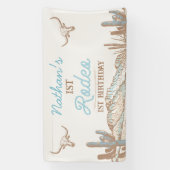 ウエスタンカウボーイファーストロデオ誕生日バナー 横断幕 (縦)