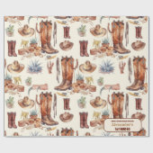 ウエスタンカウボーイファーストロデオ誕生日 ラッピングペーパー (フラット)