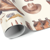 ウエスタンカウボーイファーストロデオ誕生日 ラッピングペーパー (ロールコーナー)