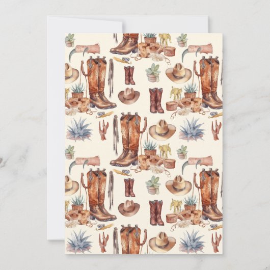 ウエスタンカウボーイファーストロデオ誕生日 招待状 (裏面)