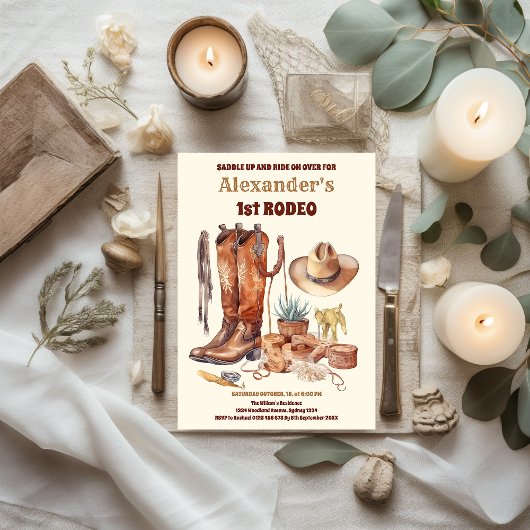 ウエスタンカウボーイファーストロデオ誕生日 招待状