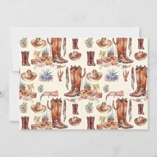 ウエスタンカウボーイファーストロデオ誕生日 招待状 (裏面)