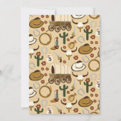 ウエスタンカウボーイファースト誕生日ロデオワイルド男の赤ちゃん 招待状 (裏面)