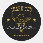 ウエスタンカウボーイブルスカル素朴カントリーウェディング ラウンドシール (正面)