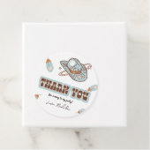 ウエスタンカウボーイブルー誕生日サークルありがとうラベル フェイバータグ (インサイチュ)