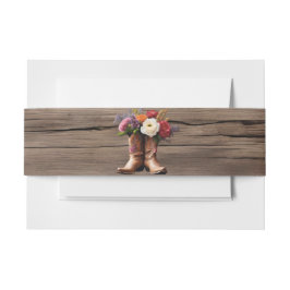 ウエスタンカウボーイブーツエレガントフローラメイスンジャー 招待状ベリーバンド