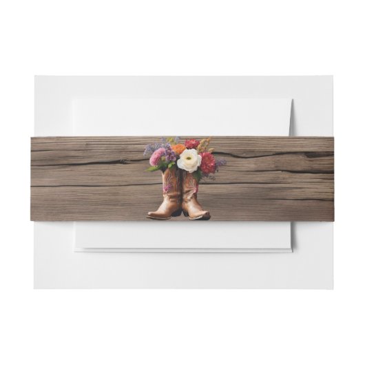 ウエスタンカウボーイブーツエレガントフローラメイスンジャー 招待状ベリーバンド (正面例)