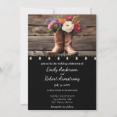 ウエスタンカウボーイブーツエレガントフローラメイスンジャー 招待状 (正面)