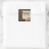 ウエスタンカウボーイブーツサンフラワー結婚式の引き出物 スクエアシール (バッグ)