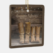 ウエスタンカウボーイブーツバ素朴ーンモノグラム セラミックオーナメント (右)