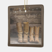 ウエスタンカウボーイブーツバ素朴ーンモノグラム セラミックオーナメント (左)