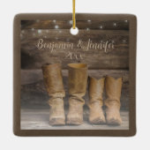 ウエスタンカウボーイブーツバ素朴ーンモノグラム セラミックオーナメント (裏面)