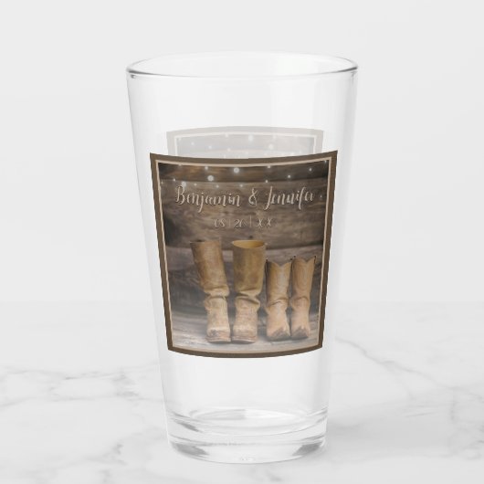 ウエスタンカウボーイブーツバ素朴ーンモノグラム タンブラーグラス (裏面)
