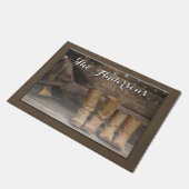 ウエスタンカウボーイブーツバ素朴ーン ドアマット (アングル)