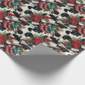 ウエスタンカウボーイブーツホリデーフローラカウハイド ラッピングペーパー (角)