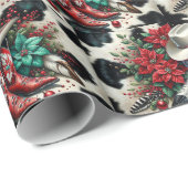 ウエスタンカウボーイブーツホリデーフローラカウハイド ラッピングペーパー (ロールコーナー)