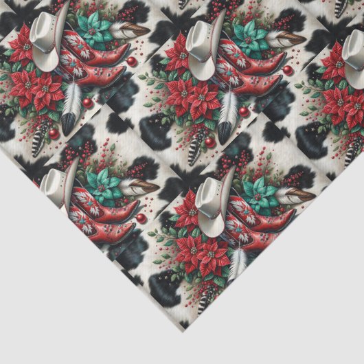 ウエスタンカウボーイブーツホリデーフローラカウハイド 薄葉紙 (詳細)