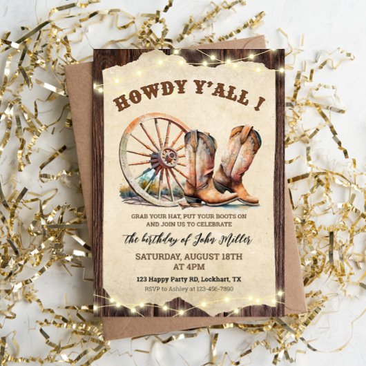 ウエスタンカウボーイブーツホームダウンハウディオール 招待状