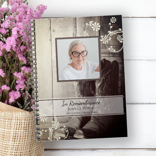 ウエスタンカウボーイブーツ葬儀記念ゲストブック ノートブック